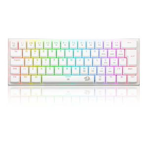 TECLADO MECANICO GAMER REDRAGON ANIVIA BRANCO RGB COM SWITCH AZUL ABNT-2