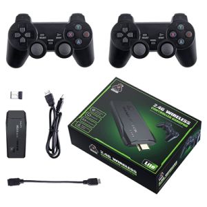 VIDEOGAME STICK LITE 4K PRETO C/10000 JOGOS + 2 CONTROLES S/ FIO #