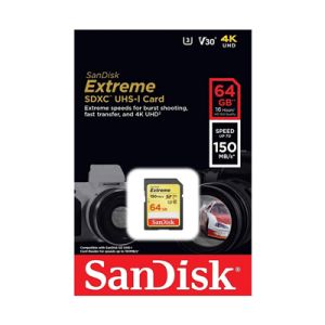 CARTAO MEMORIA 64GB SANDISK EXTREME SDSDXV6-064G-GNCIN #