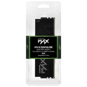MEMORIA RAM DDR4 8GB 3200MHZ MACROVIP MAR RGB PRETO MVX32N16/8R #