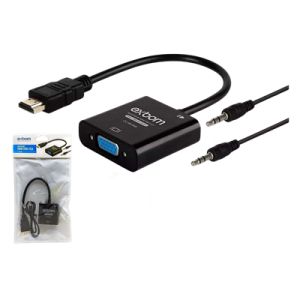 ADAPTADOR HDMI X VGA COM AUDIO P2 CC-HVA60 EXBOM