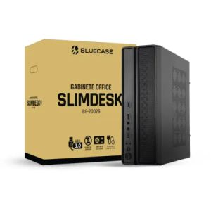 GABINETE SLIM COM FONTE 200W SLIMDESK BG-2002S PRETO BLUECASE - USB 3.0 / SENSOR