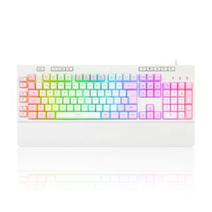 TECLADO MEMBRANA GAMER ABNT2 SHIVA RGB BRANCO COM ROSA K512WP-RGB