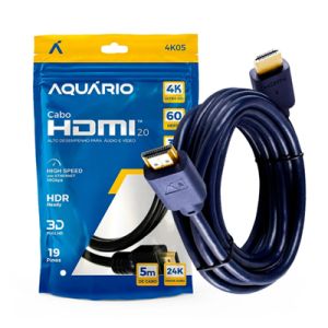CABO HDMI 5M 2.0 4K 3D 19 PINOS 4K05 AQUARIO
