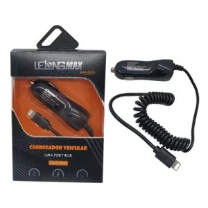 CARREGADOR IPHONE VEICULAR COM 1 PORTA USB MAX-0502L LELONG MAX
