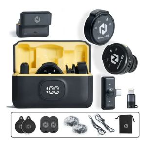 MICROFONE SEM FIO MAGNETICO DUPLO REDUCAO DE RUIDO J6