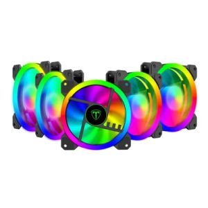 KIT COM 5 FANS 120X25MM T-DAGGER T-TGF515 RGB PRETO