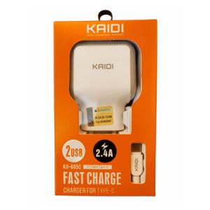 CARREGADOR TIPO-C 2 USB 2.4A KD-605C KAIDI