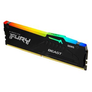 MEMORIA KINGSTON FURY BEAST RGB 16GB DDR5 5600MTS 125V BLACK DESKTOP KF556C40BBA