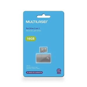 CARTAO MEMORIA 16GB MULTILASER MC172 2 EM 1 COM LEITOR #